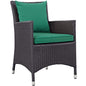 Convene Dining Outdoor Patio Armchair, Rattan Wicker, Green 13423