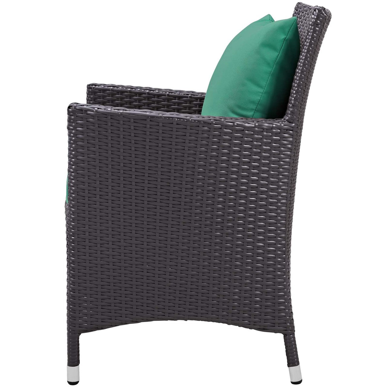 Convene Dining Outdoor Patio Armchair, Rattan Wicker, Green 13423