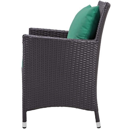 Convene Dining Outdoor Patio Armchair, Rattan Wicker, Green 13423