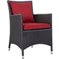 Convene Dining Outdoor Patio Armchair, Red, Rattan 9903