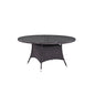 Convene 59" Round Outdoor Patio Dining Table, Brown, Rattan 9908