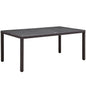 Convene 70" Outdoor Patio Dining Table, Brown, Rattan 9909