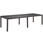 Convene 114" Outdoor Patio Dining Table, Brown, Rattan 9911