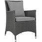 Sojourn Dining Outdoor Patio Sunbrella® Armchair, Sunbrella Rattan Wicker, Grey Gray 13426