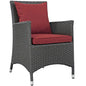 Sojourn Dining Outdoor Patio Sunbrella® Armchair, Sunbrella Rattan Wicker, Red 13427
