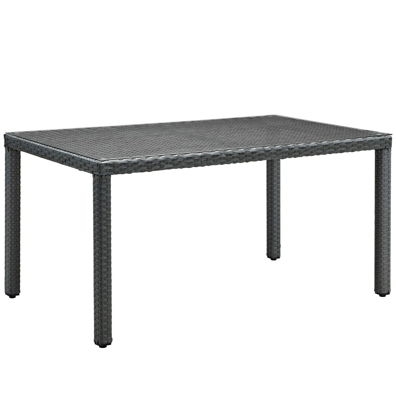 Sojourn 59" Outdoor Patio Dining Table, Brown, Rattan 9924