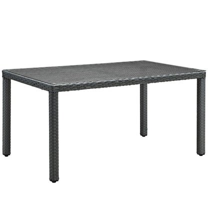 Sojourn 59" Outdoor Patio Dining Table, Brown, Rattan 9924