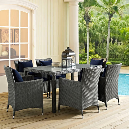 Sojourn 59" Outdoor Patio Dining Table, Brown, Rattan 9924