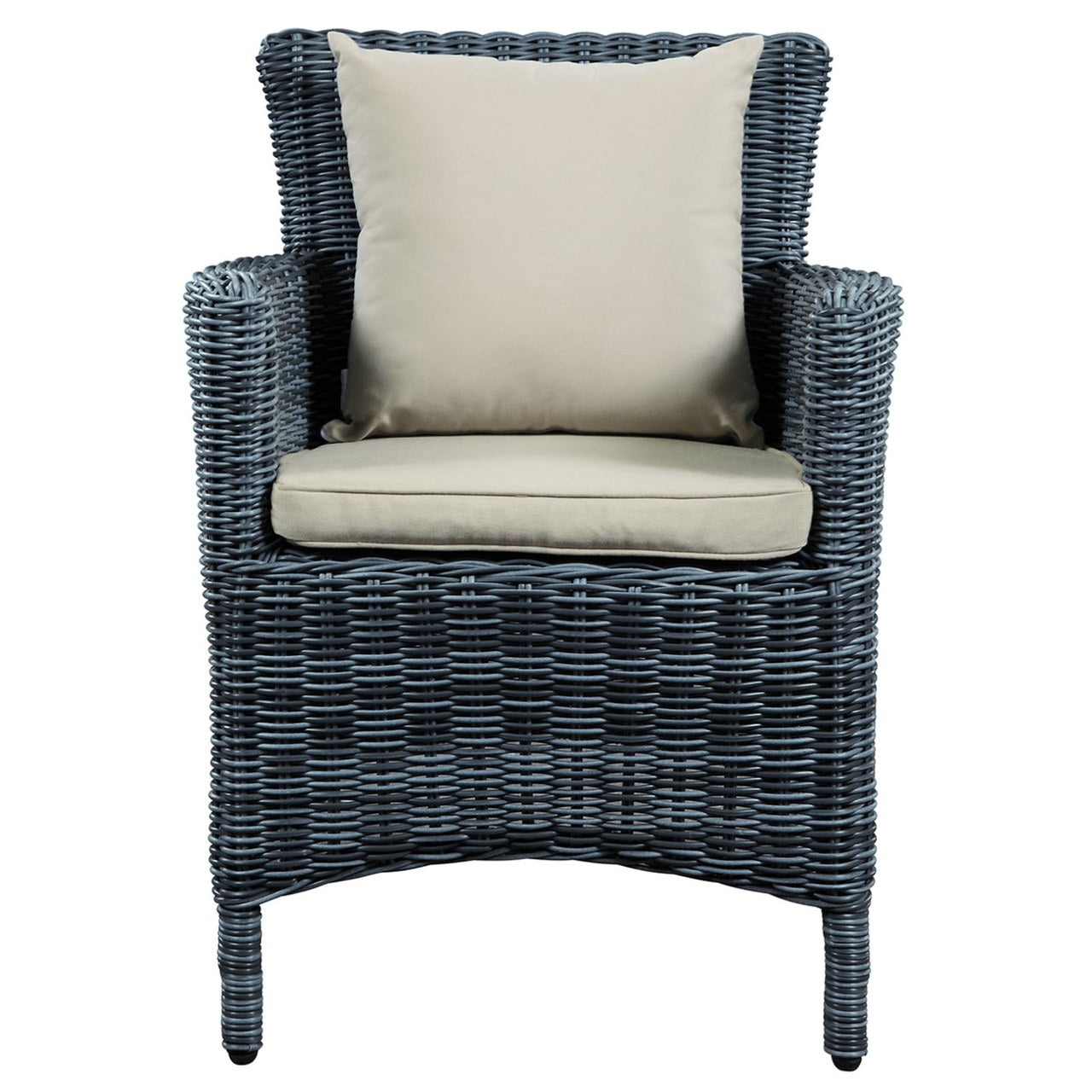 Summon Dining Outdoor Patio Sunbrella Armchair, Beige, Rattan 9925