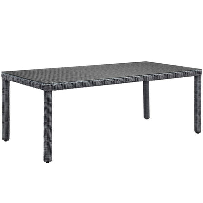 Summon 83" Outdoor Patio Dining Table, Grey, Rattan 9932
