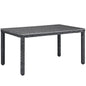 Summon 59" Outdoor Patio Dining Table, Grey, Rattan 9935