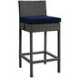Sojourn Outdoor Patio Sunbrella Bar Stool, Navy, Rattan 9951