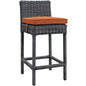 Summon Outdoor Patio Sunbrella Bar Stool, Orange, Rattan 9957