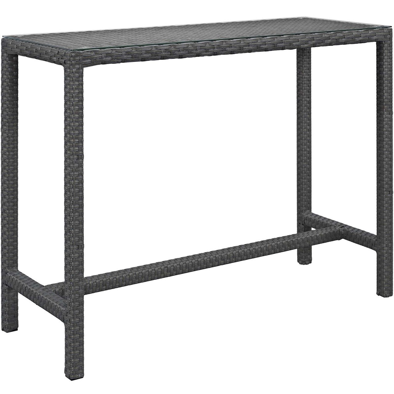 Sojourn 5 Piece Outdoor Patio Sunbrella® Pub Set, Sunbrella Rattan Wicker, Grey Gray 13438