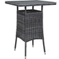 Summon Small Outdoor Patio Bar Table, Grey, Rattan 9984