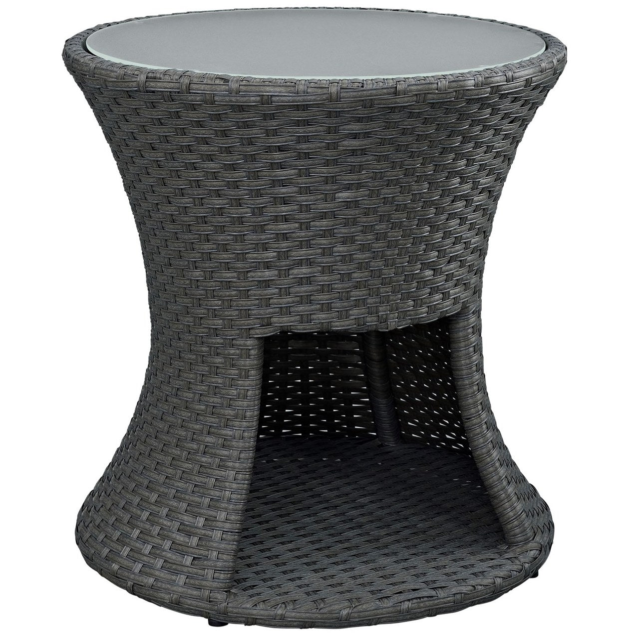 Sojourn Outdoor Patio Side Table, Brown, Rattan 9986
