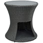 Sojourn Outdoor Patio Side Table, Brown, Rattan 9986