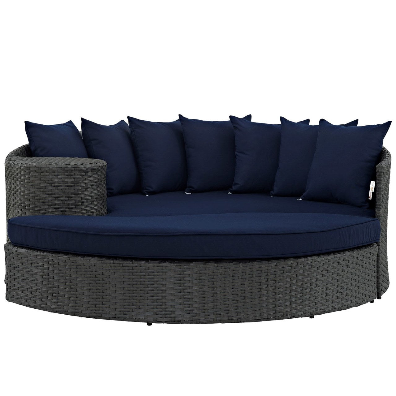 Sojourn Outdoor Patio Sunbrella Daybed, Navy, Rattan 9988