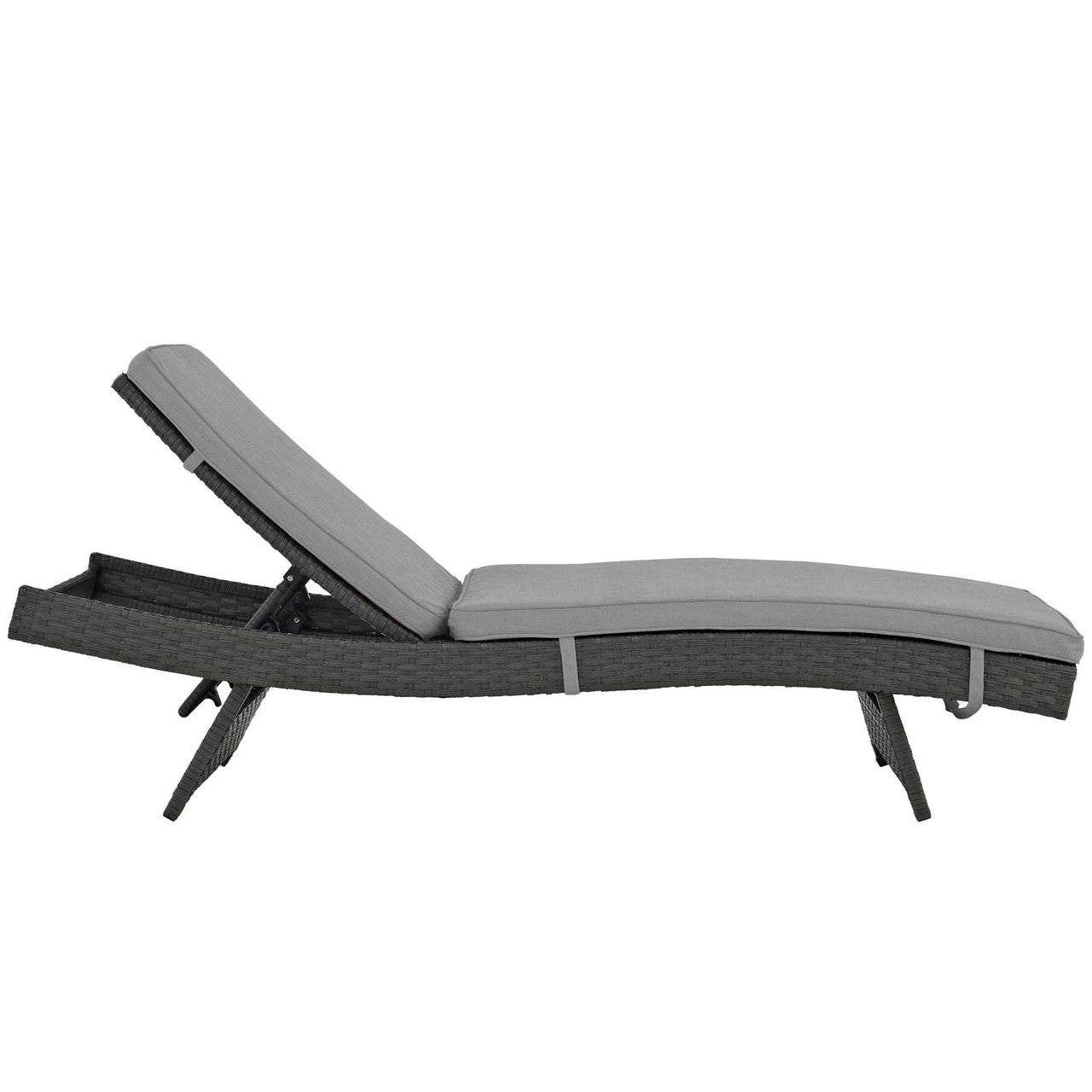 Sojourn Outdoor Patio Sunbrella® Chaise, Sunbrella Rattan Wicker, Grey Gray 13448