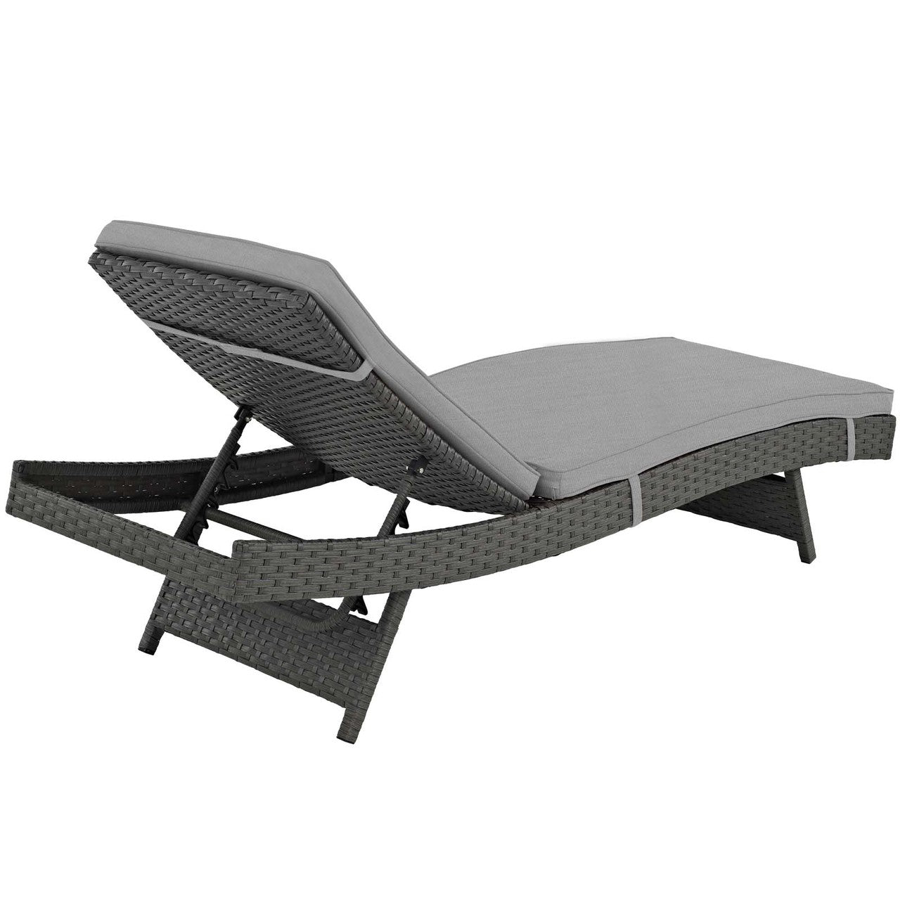 Sojourn Outdoor Patio Sunbrella® Chaise, Sunbrella Rattan Wicker, Grey Gray 13448