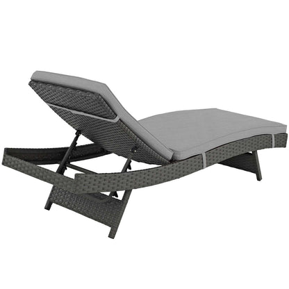 Sojourn Outdoor Patio Sunbrella® Chaise, Sunbrella Rattan Wicker, Grey Gray 13448