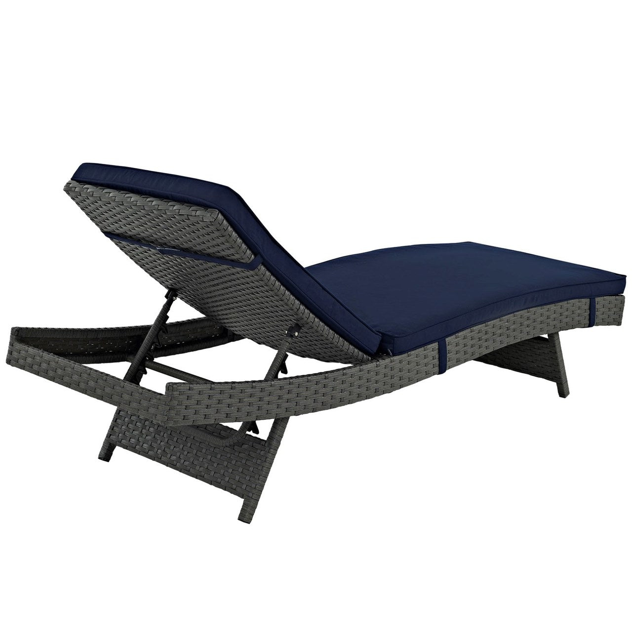 Sojourn Outdoor Patio Sunbrella Chaise, Navy, Rattan 9997