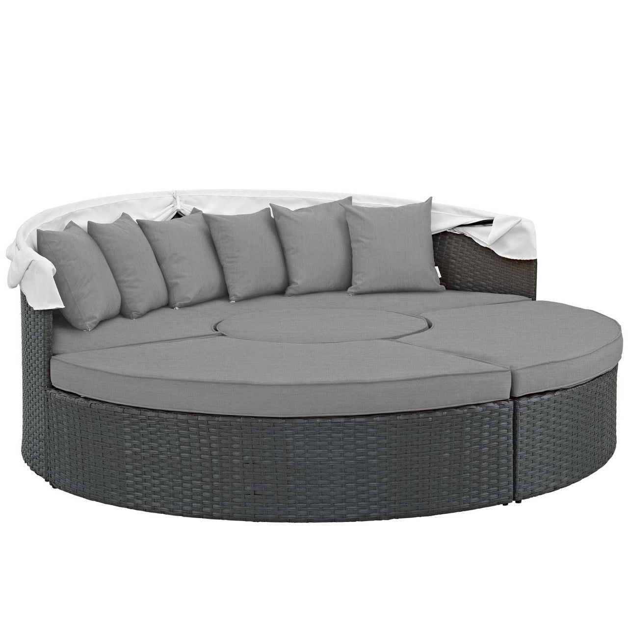 Sojourn Outdoor Patio Sunbrella® Daybed, Sunbrella Rattan Wicker, Grey Gray 13450