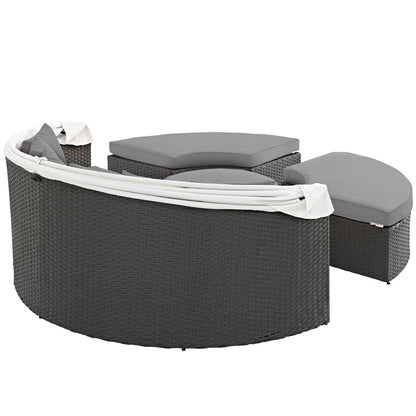 Sojourn Outdoor Patio Sunbrella® Daybed, Sunbrella Rattan Wicker, Grey Gray 13450