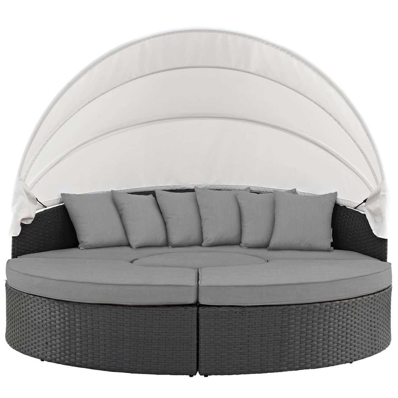 Sojourn Outdoor Patio Sunbrella® Daybed, Sunbrella Rattan Wicker, Grey Gray 13450