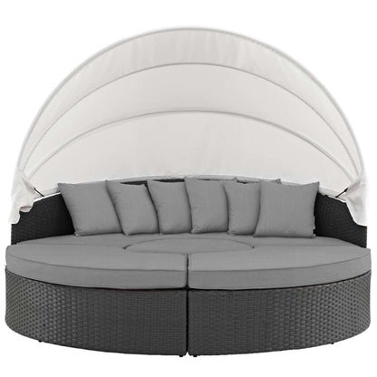 Sojourn Outdoor Patio Sunbrella® Daybed, Sunbrella Rattan Wicker, Grey Gray 13450
