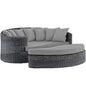 Summon Outdoor Patio Sunbrella® Daybed, Sunbrella Rattan Wicker, Grey Gray 13452