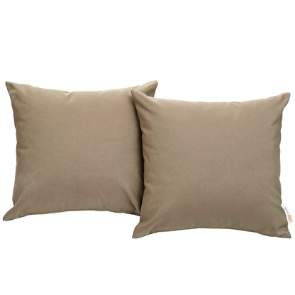 Convene Two Piece Outdoor Patio Pillow Set, Brown, Fabric 10020