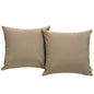 Convene Two Piece Outdoor Patio Pillow Set, Brown, Fabric 10020
