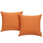 Convene Two Piece Outdoor Patio Pillow Set, Orange, Fabric 10021