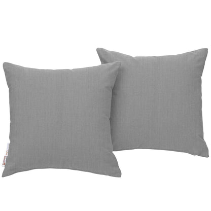 Summon 2 Piece Outdoor Patio Pillow Set, Fabric, Grey Gray 13462