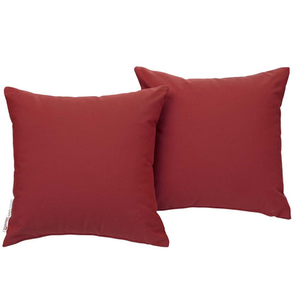 Summon 2 Piece Outdoor Patio Pillow Set, Fabric, Red 13463