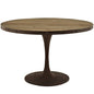 Drive 48" Round Wood Top Dining Table, Brown, Metal 10029