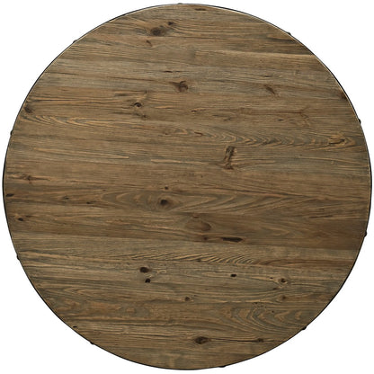 Drive 48" Round Wood Top Dining Table, Brown, Metal 10029