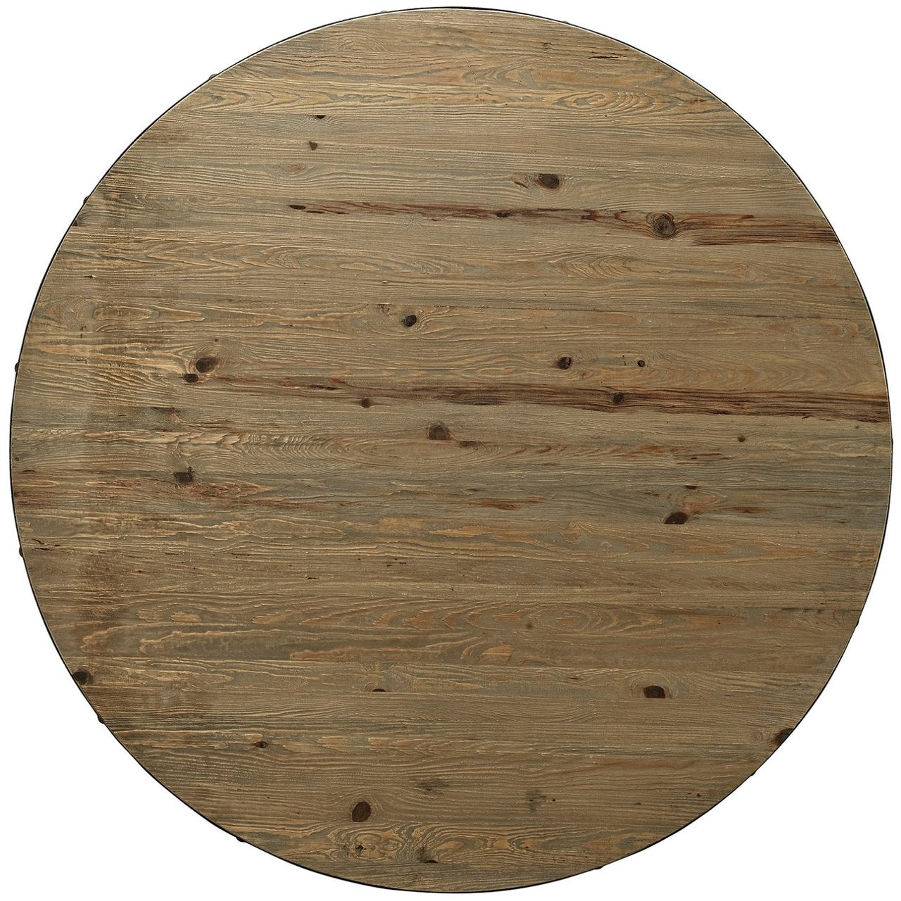 Drive 60" Round Wood Top Dining Table, Brown, Metal 10030