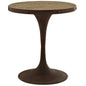 Drive 28" Round Wood Top Dining Table, Brown, Metal 10031