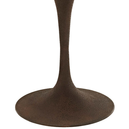 Drive 28" Round Wood Top Dining Table, Brown, Metal 10031