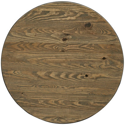 Drive 28" Round Wood Top Dining Table, Brown, Metal 10031