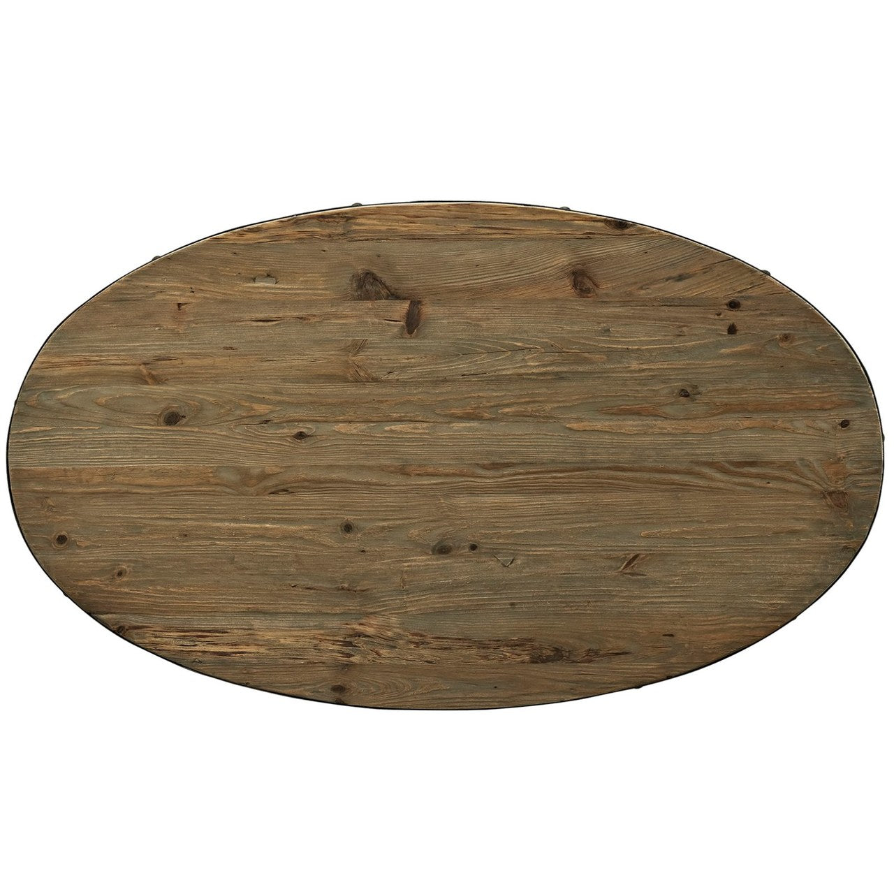Drive 60" Oval Wood Top Dining Table, Brown, Metal 10033