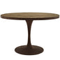 Drive 47" Oval Wood Top Dining Table, Brown, Metal 10034