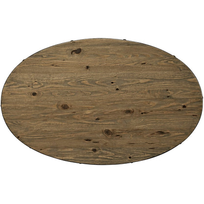 Drive 47" Oval Wood Top Dining Table, Brown, Metal 10034