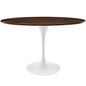 Lippa 48" Oval Walnut Dining Table, Brown, Metal 10044