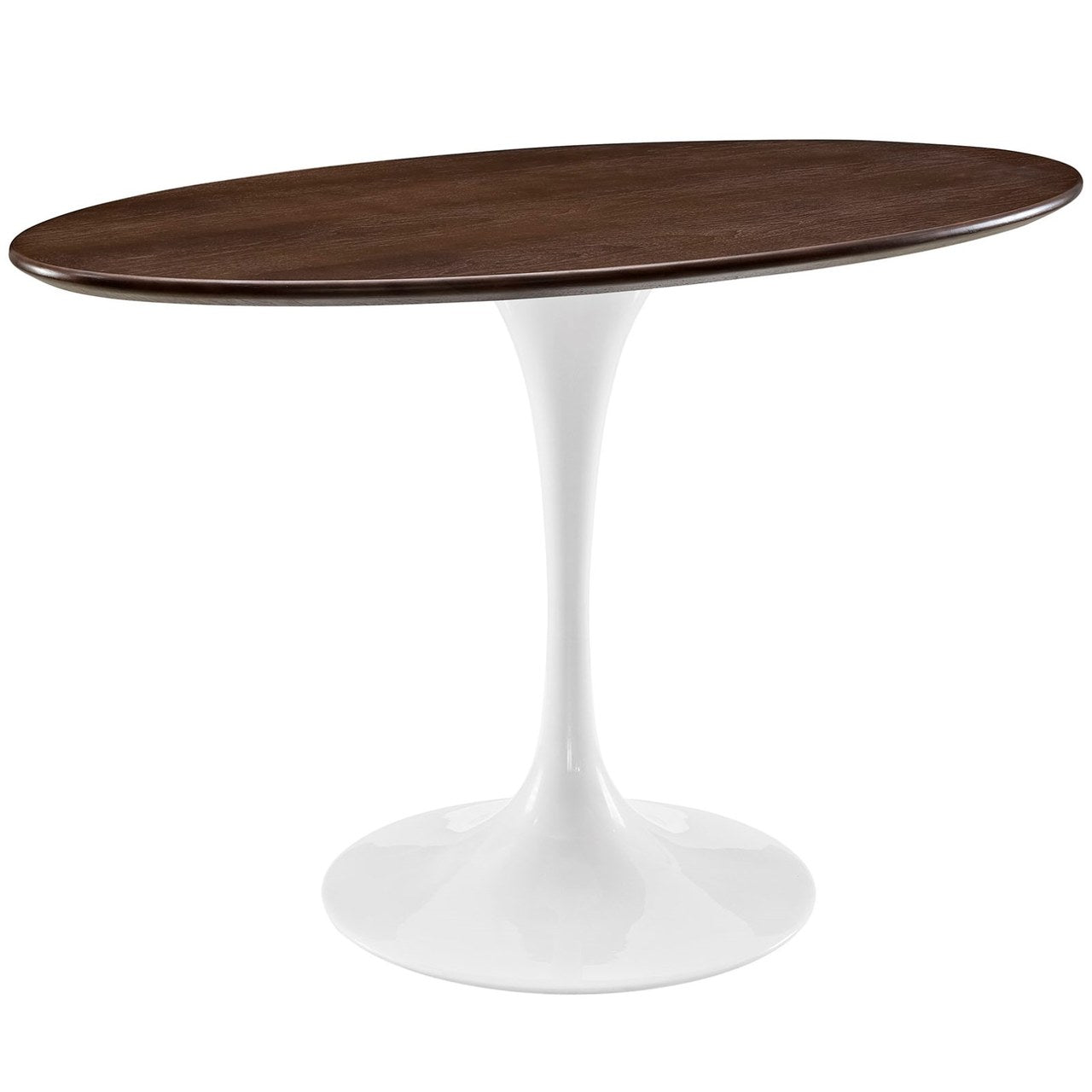 Lippa 48" Oval Walnut Dining Table, Brown, Metal 10044