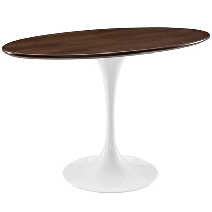 Lippa 48" Oval Walnut Dining Table, Brown, Metal 10044
