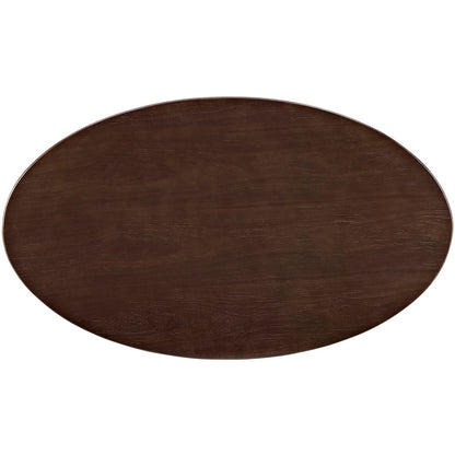 Lippa 48" Oval Walnut Dining Table, Brown, Metal 10044