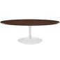 Lippa 48" Oval-Shaped Walnut Coffee Table, Brown, Metal 10045